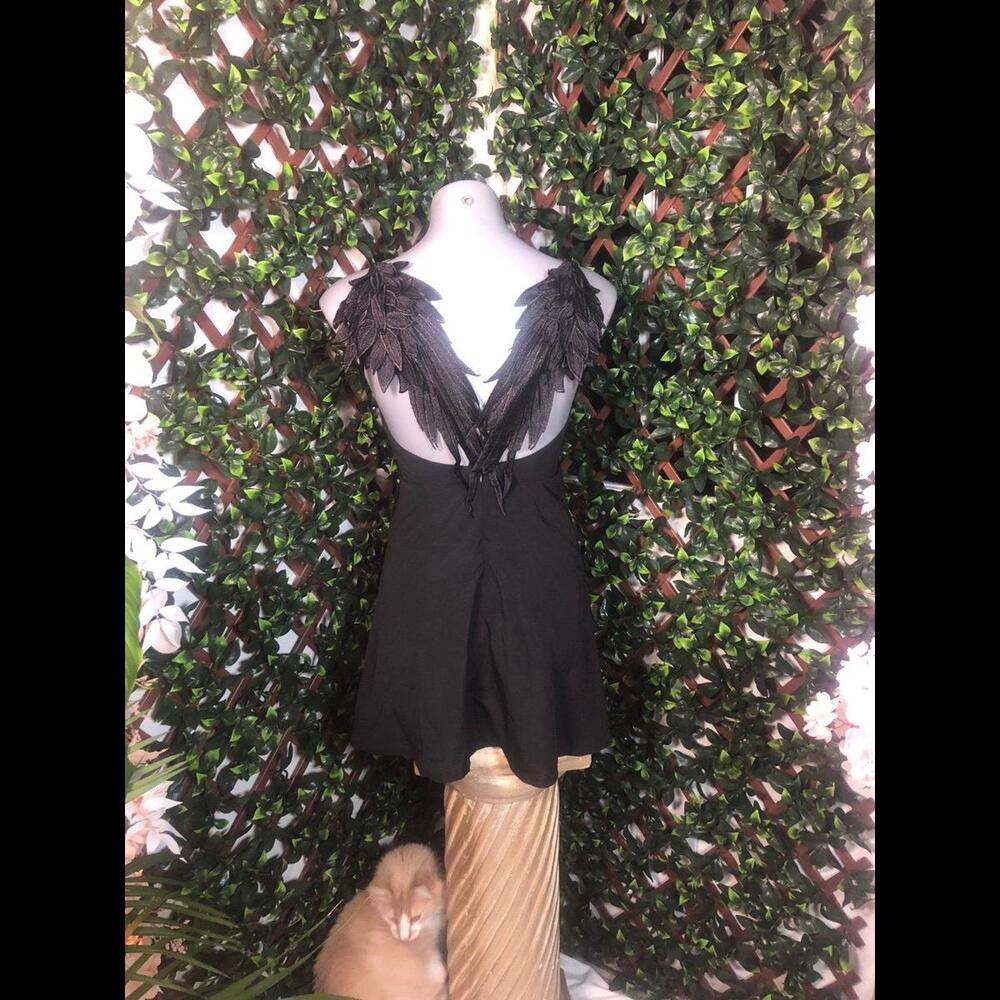 Goth dress angel wing back